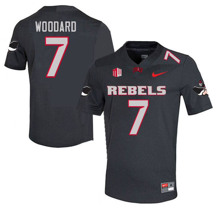 #7 Jackson Woodard UNLV Rebels College Football Jerseys-Retro Charcoal